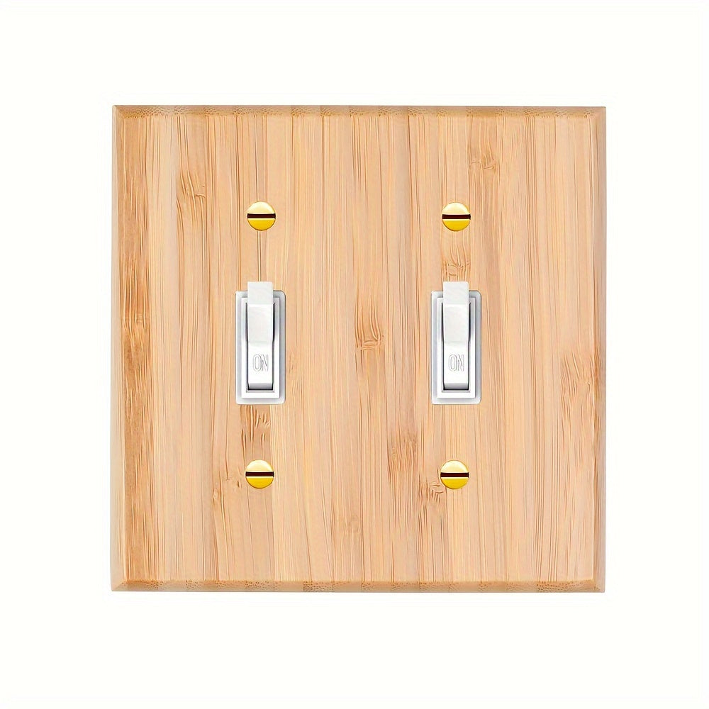 Solid Wood and Bamboo Wall Plate for Switches and Outlets Dual-Hole Design for Bedroom Kitchen Home
