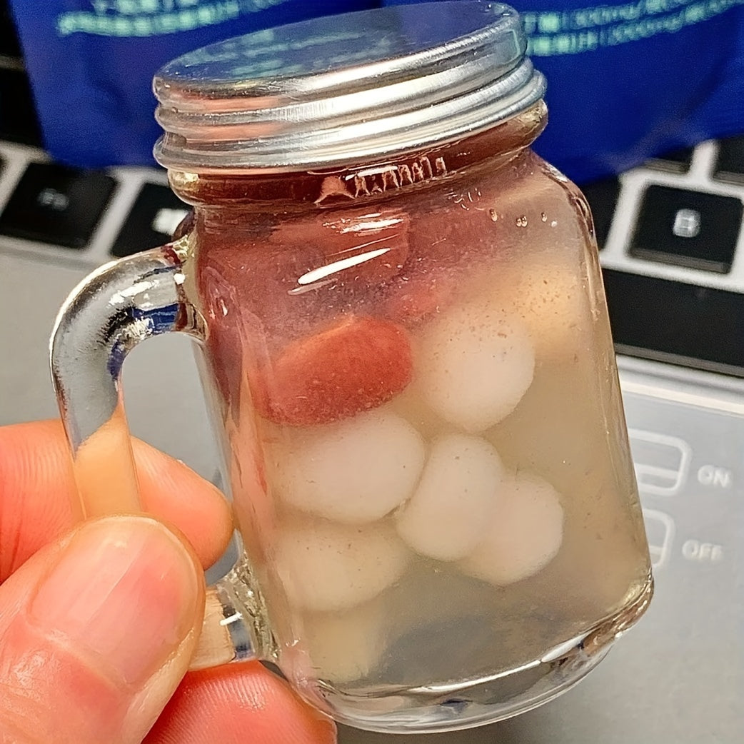 Mini Mason Jar Shot Glass with Lid Leakproof Glass for Beverages and Parties