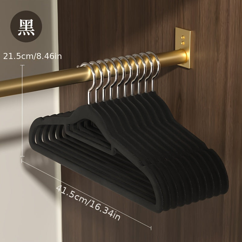 Non-Marking Flocked Hanger with Anti-Slip Grip for Closet Storage