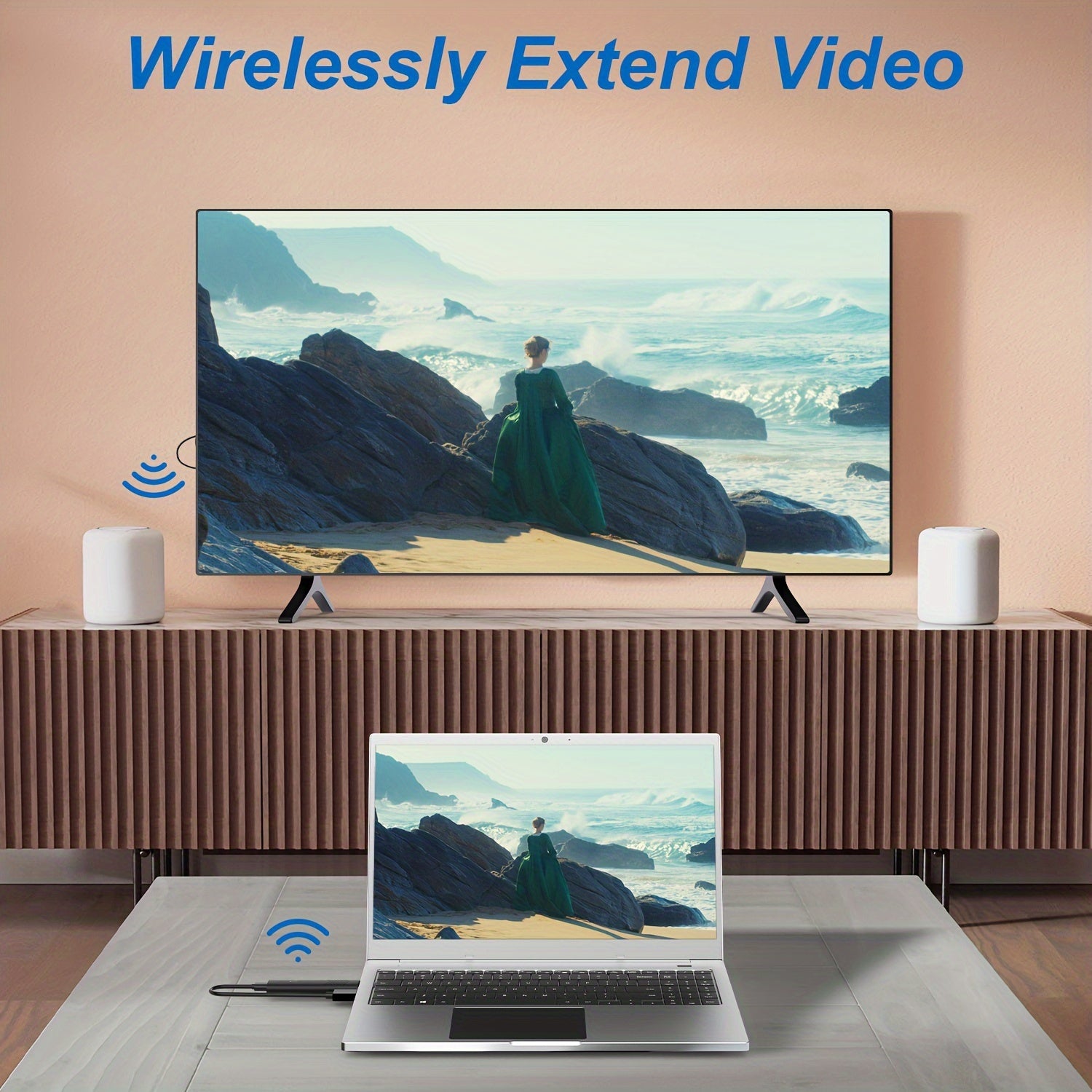 Wireless HDMI Transmitter and Receiver 1080P 60Hz Streaming up to 30m Plug and Play