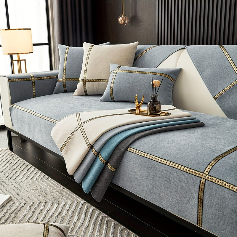 Чехол на мебель из шерсти шенилль противоскользящий универсальный защитник дивана для всех сезонов