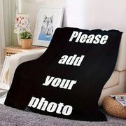 Polyester Knit Bed Blanket with Digital Print All-Season Flannel Texture Personalized for Relaxing or Cooling