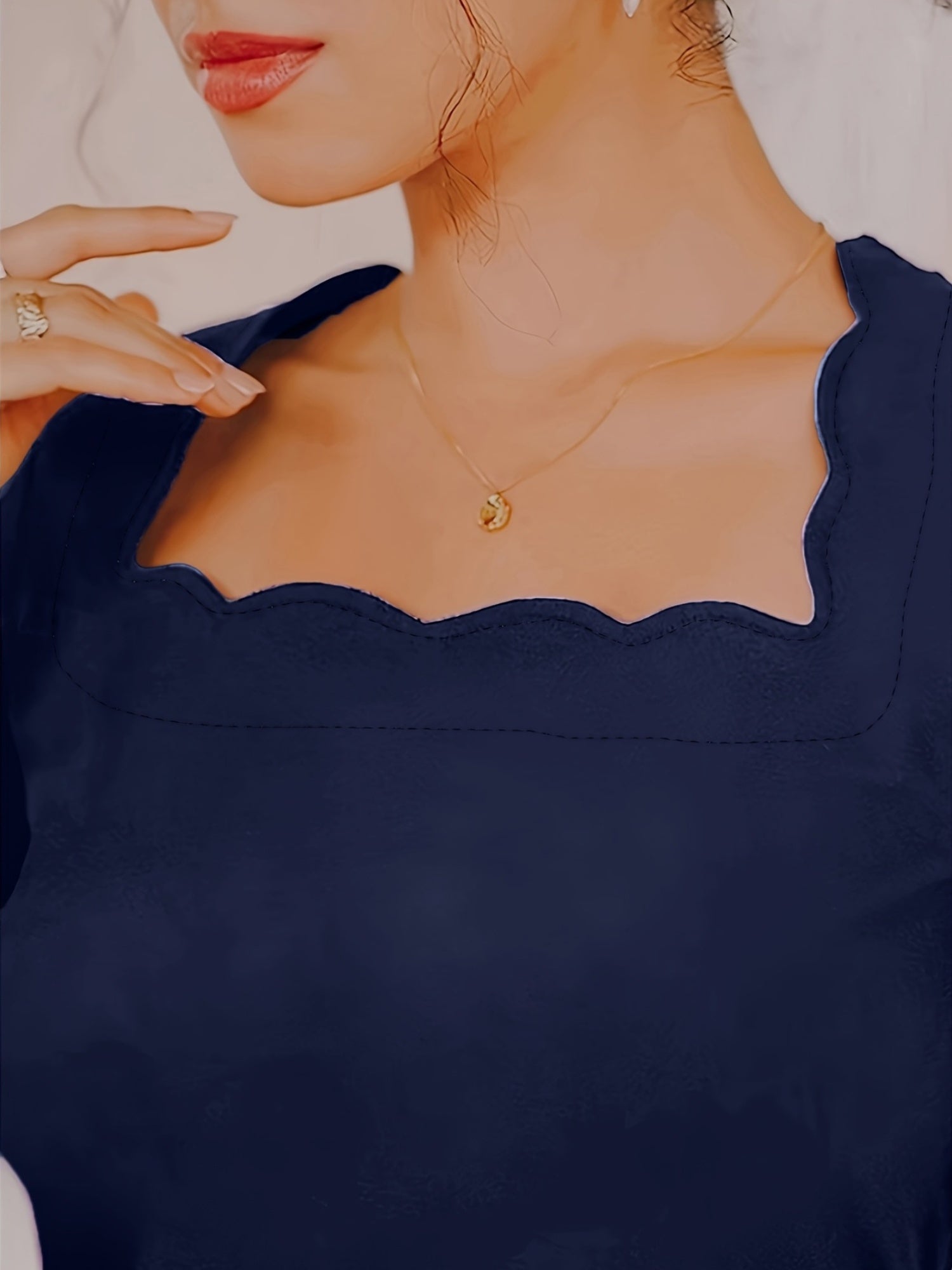 Plus o'lcham ayollar uchun bir rangli T-shirt, qisqa sleeve, kundalik va barcha mavsum uchun