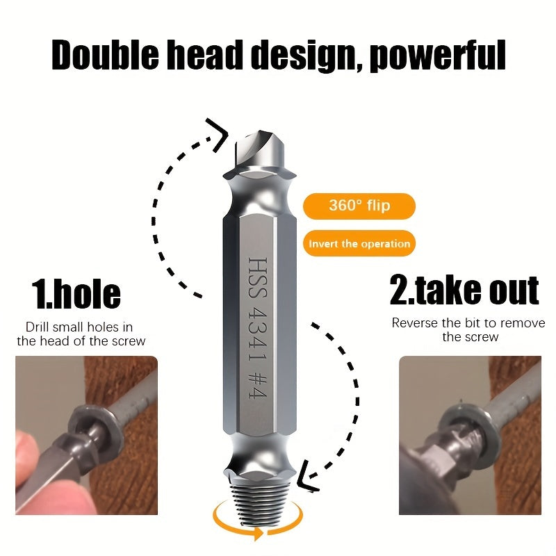 Yarim boshli qattiq boshli vintni chiqarish uchun to'plam, ikki boshli, sim va vintni chiqarish asbobi