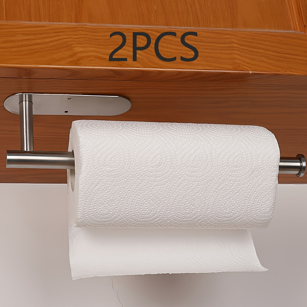 Portarrollos de papel autoadhesivo para armarios de cocina, montaje en pared, negro