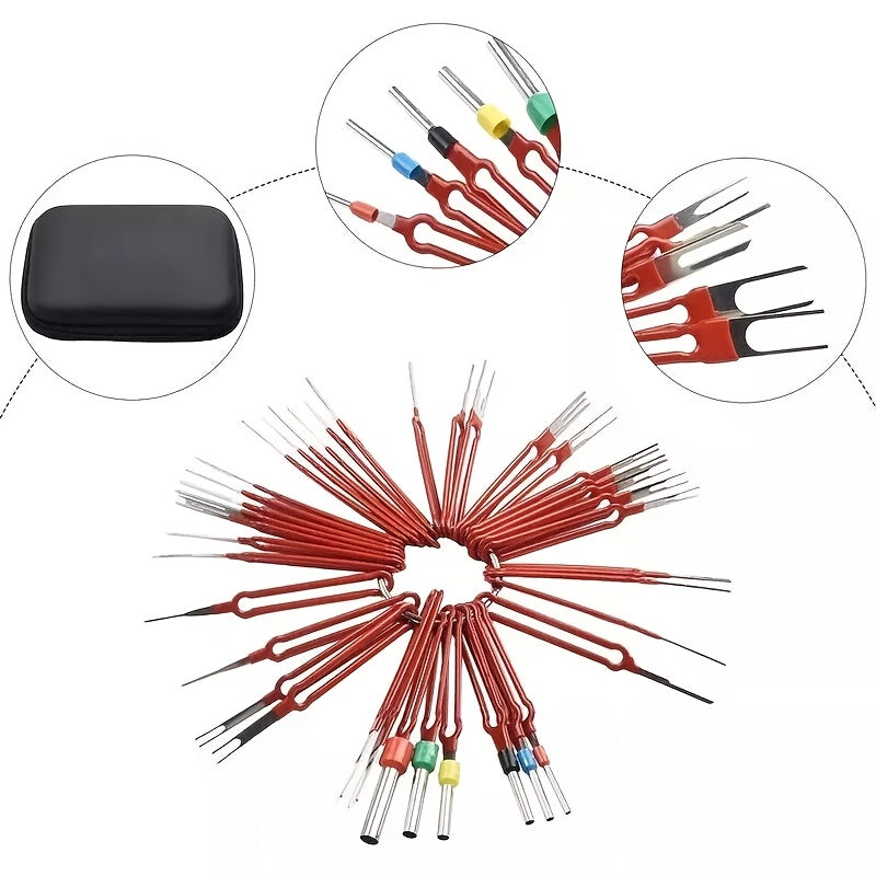 Kit de herramienta extractor de pines 41x, expulsor de terminal, eliminación de conectores con bolsa protectora