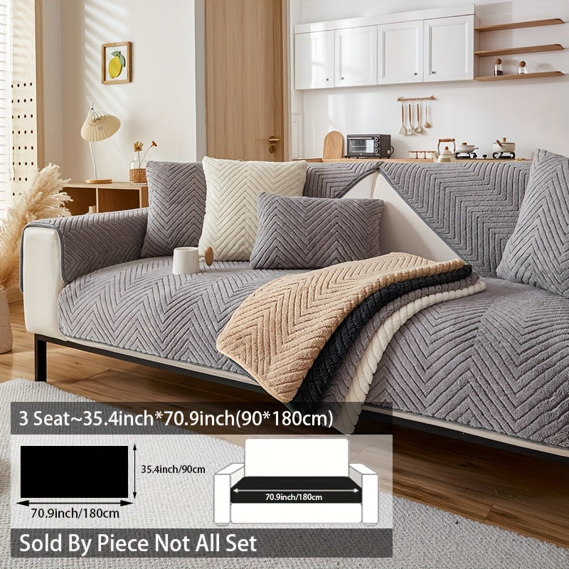 Zamonaviy plush divan qopqog'i, sirpanishga qarshi, itlarga mos, dog'larga chidamli polyester