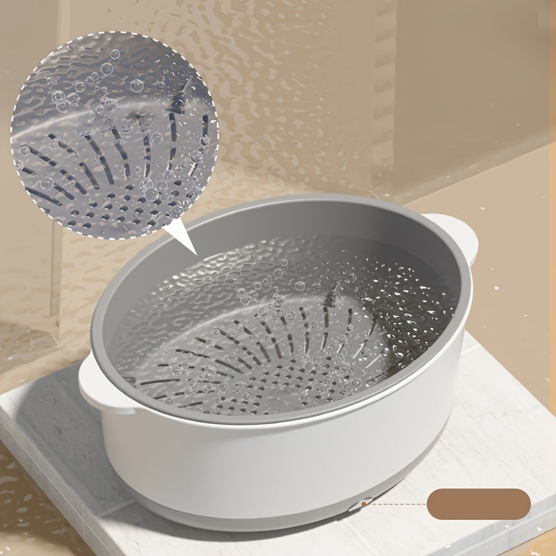 Qurilma bilan elektr quvvatli qo‘l bilan ishlovchi meva va sabzavot yuvish mashinasi, oqim qutisi va USB port bilan. Oziq-ovqat protsessorining qo‘shimchalari bilan ta'minlangan.