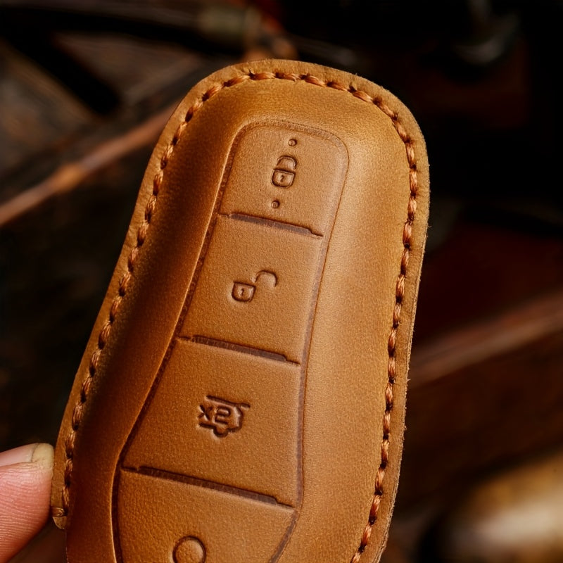 Unisex Leather Car Key Fob Cover Custom Fit Scratch-Resistant Protection