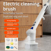 9-in-1 Electric Rotating Cleaning Brush with Spray Waterproof Wireless 9 Brush Heads