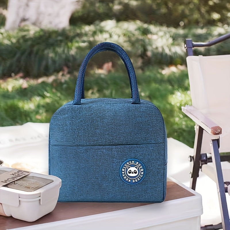 Large Capacity Insulated Lunch Bag Oxford Cloth Aluminum Foil Liner for Students Outdoor