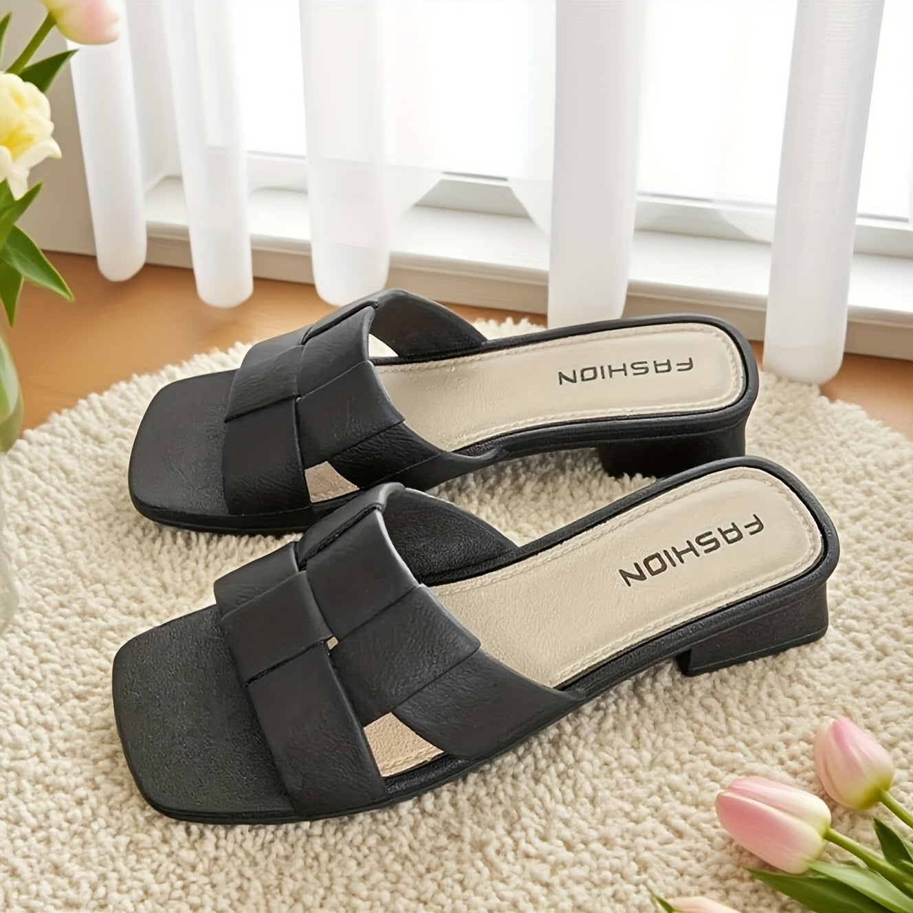 Women's Summer Slip-On Sandals Lightweight EVA Open-Toe Beach Shoes