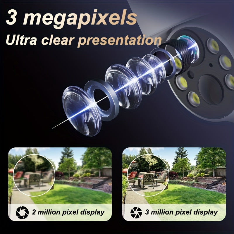 4MP HD Solar Security Camera with AI Motion Detection Night Vision Wi-Fi Two-Way Audio