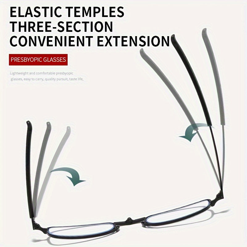 Purple Folding Reading Glasses with Blue Light Blocking and Magnification