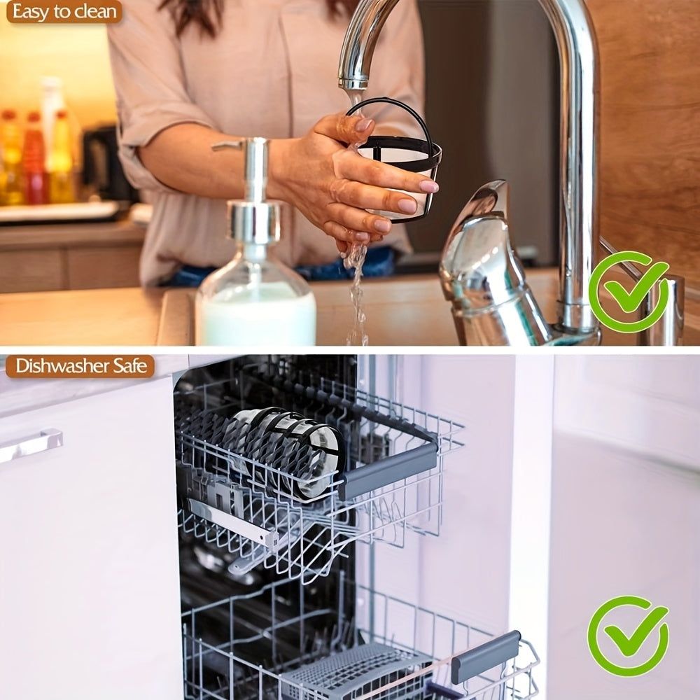 Reusable Coffee Filter Basket for Coffee Makers, 1/2 Pack, Silvery