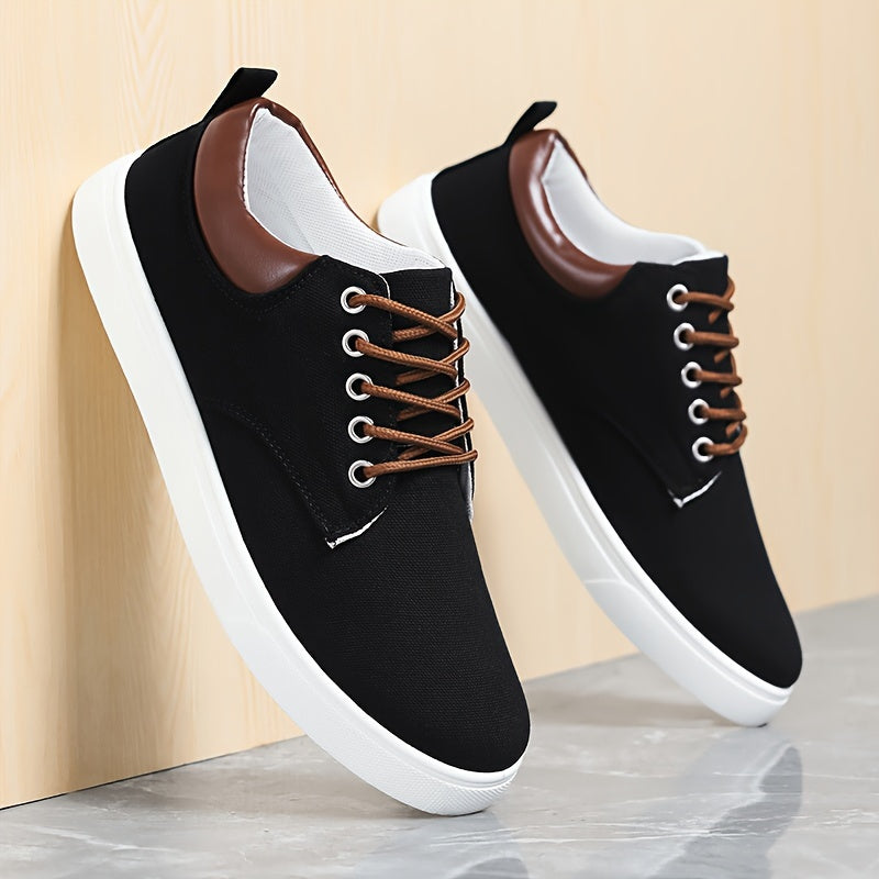 Zapatillas de lona para hombre de caña baja antideslizantes, duraderas, cómodas y casuales para correr