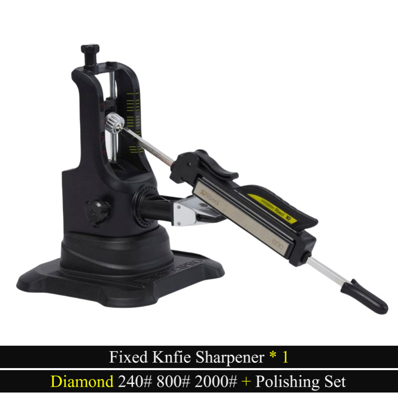 Knife Sharpener System with Fixed Angle and Diamond Whetstone for Chef's Knives