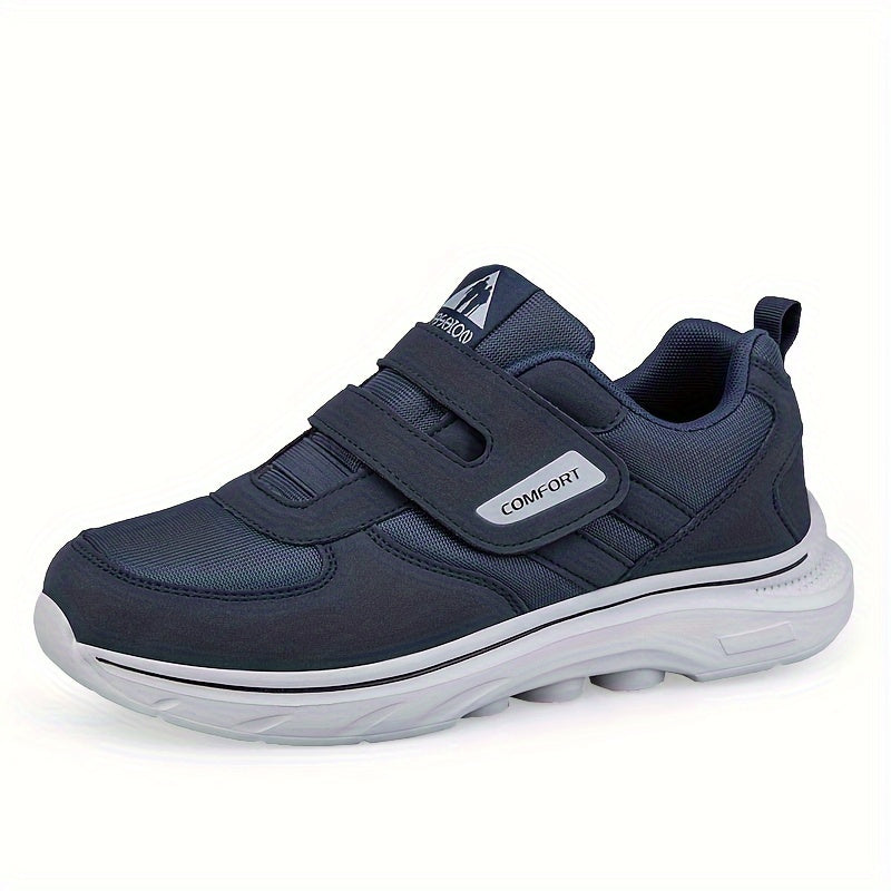 Men's Wide-Fit Breathable Fabric Slip-On Athletic Sneakers for Casual Running and Outdoor Wear