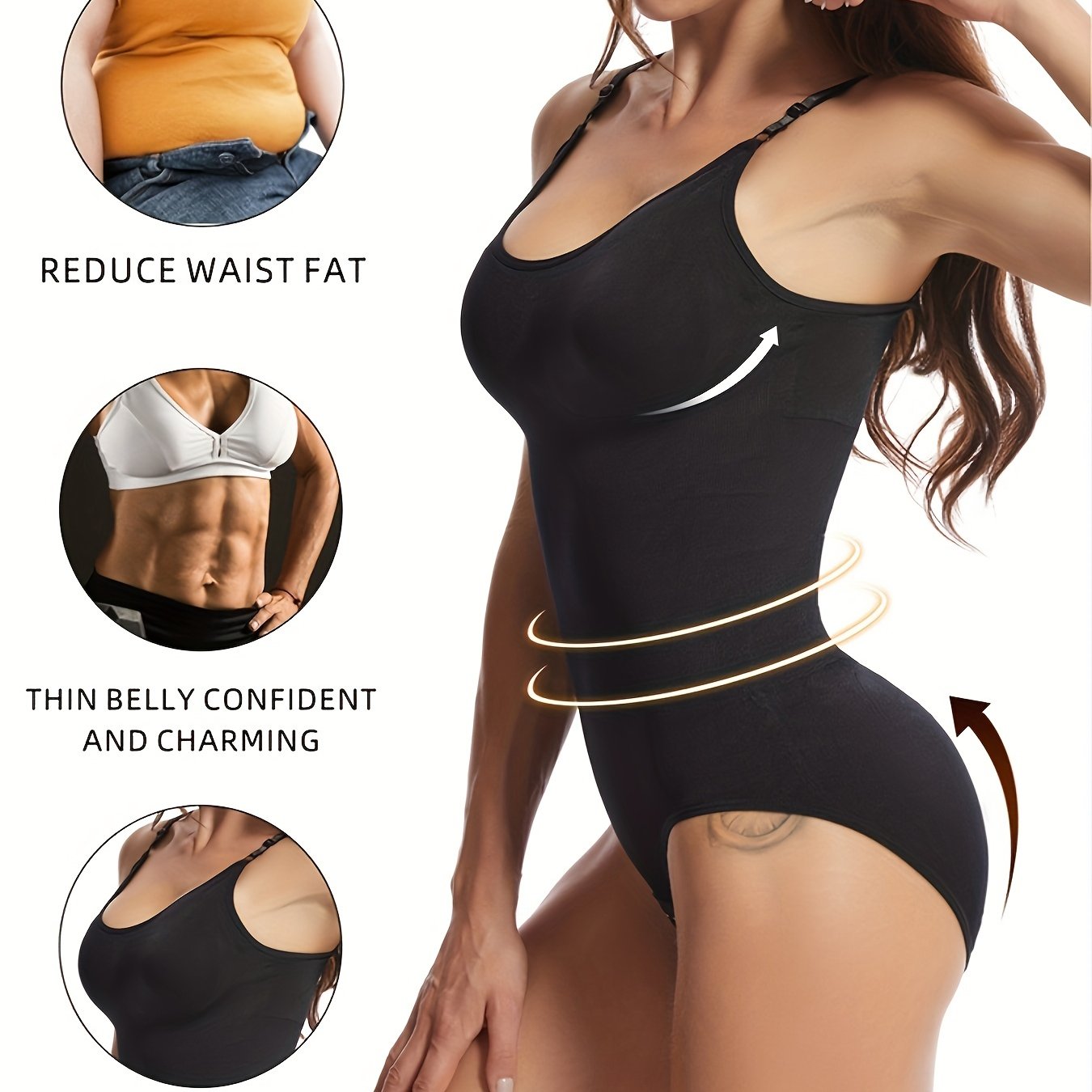Women's Brown Slimming Body Shaper Jumpsuit Tummy Control Hip Lifter XS-XXL Nylon Blend