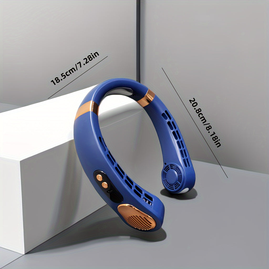 Portable Neck Fan with LED Display Rechargeable Hands-Free Bladeless Personal Fan 5-Speed
