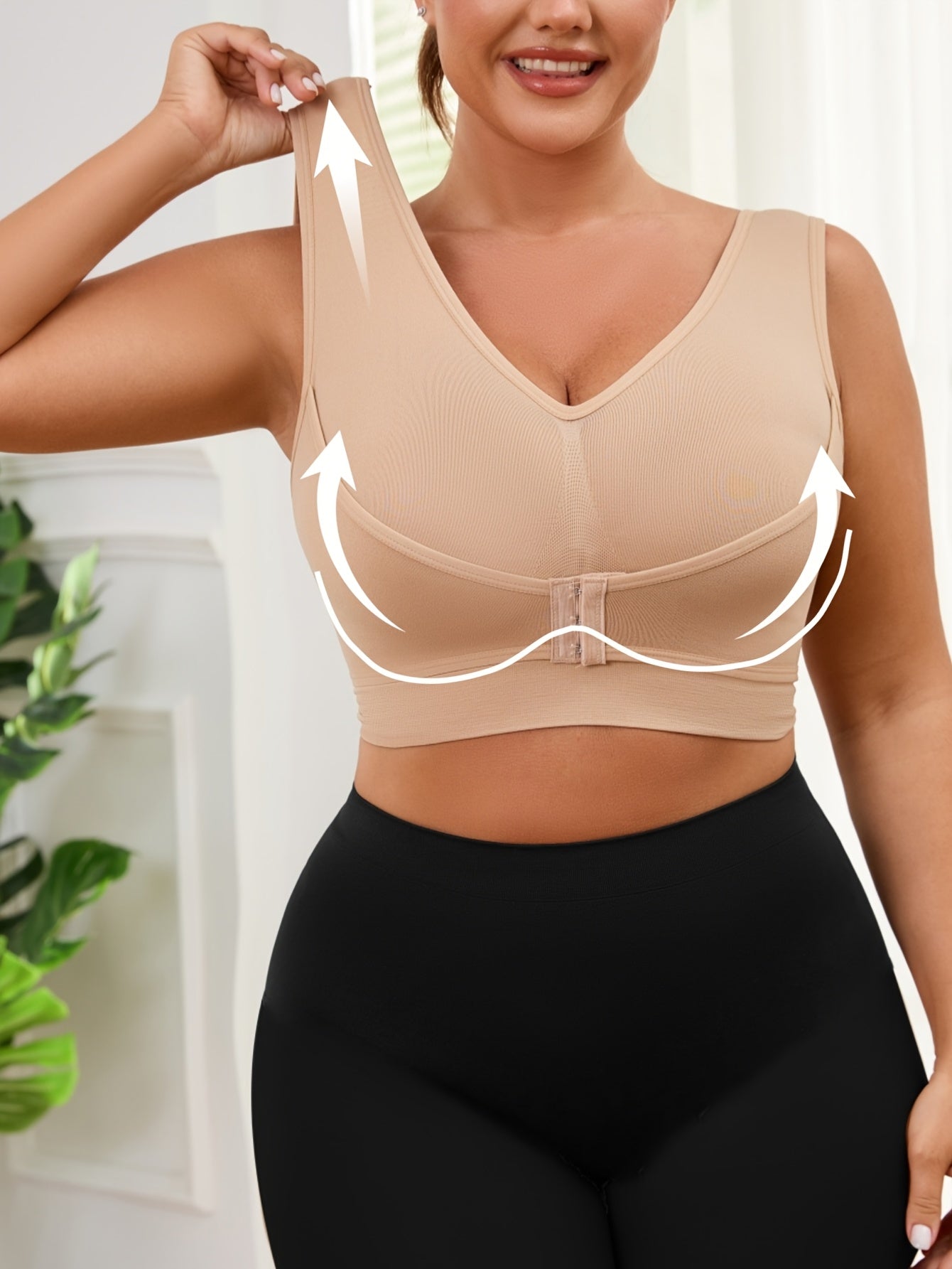 Women Plus Size Seamless Wireless Sports Bra for Yoga Running Workout