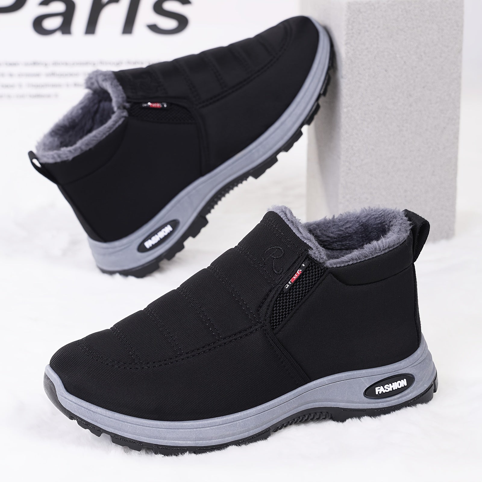 Women's Fleece-Lined Ankle Boots Lightweight Warm Maroon Casual