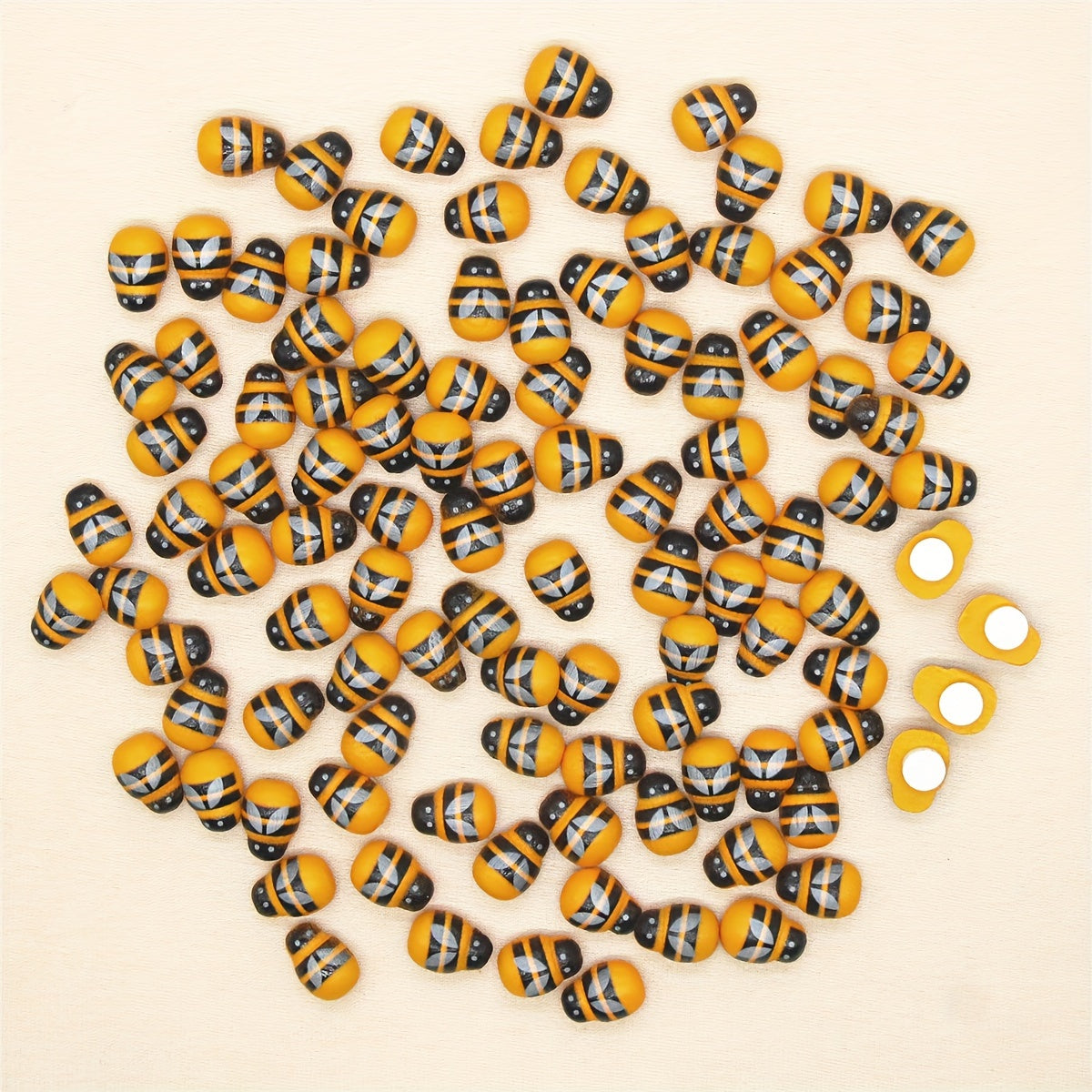 Набор декоративных аксессуаров из дерева ручной работы: божья коровка и пчела, 100 штук