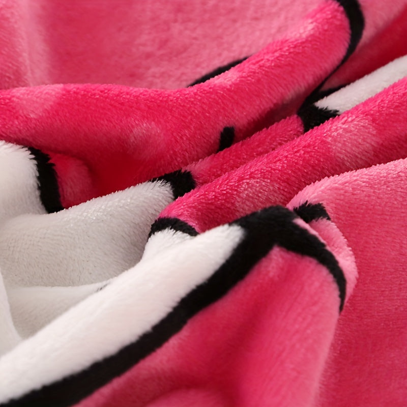 Hello Kitty Plush Flannel Blanket Animal Theme All-Season Polyester 300-350 GSM