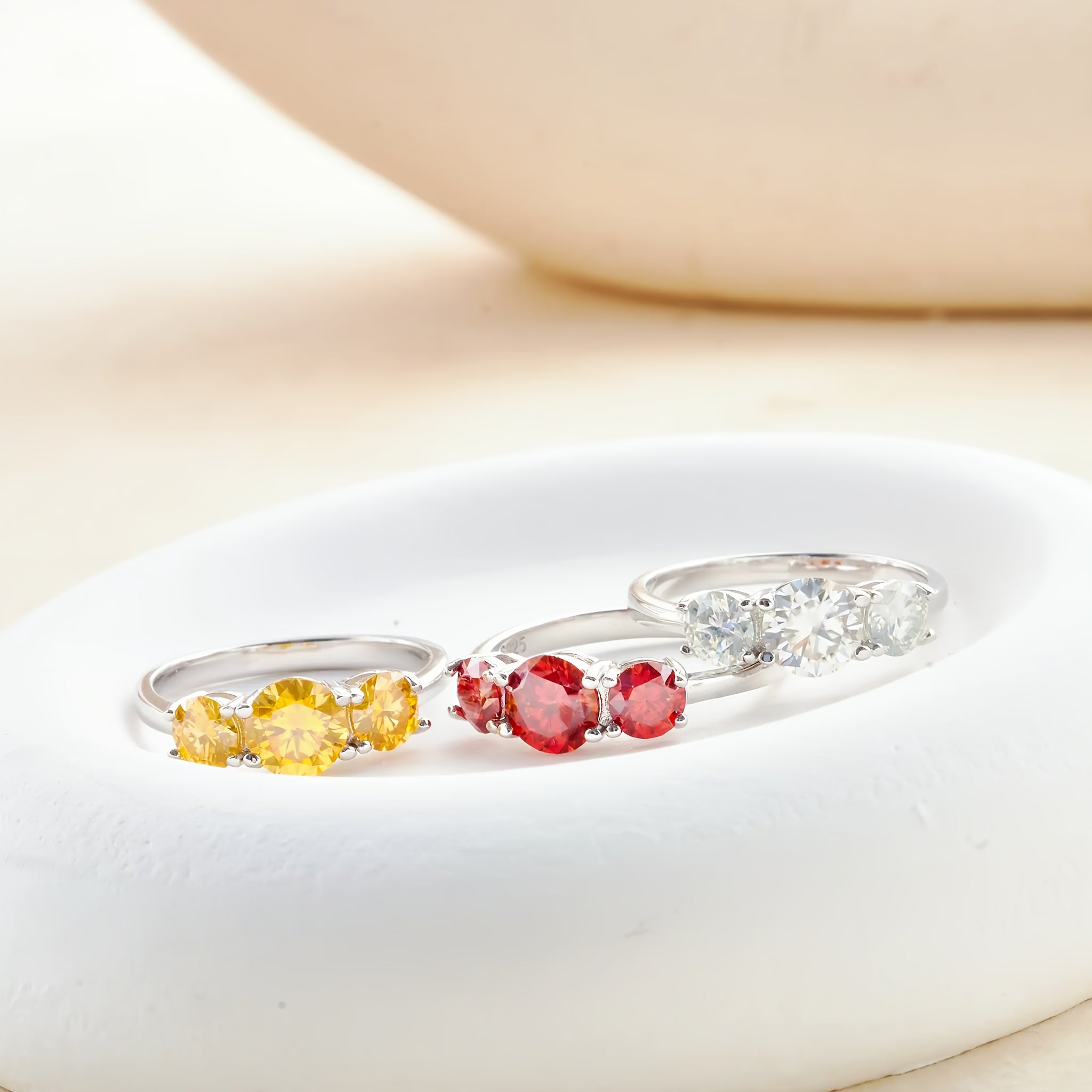 "Luxurious 925 Sterling Silver Gems Lady 2ct Moissanite Engagement Ring with Multiple Color Options - Ideal for Weddings and Gifts. Comes with Certificate and Elegant Gift Box, making it the perfect Christmas present. By GEMS LADY."