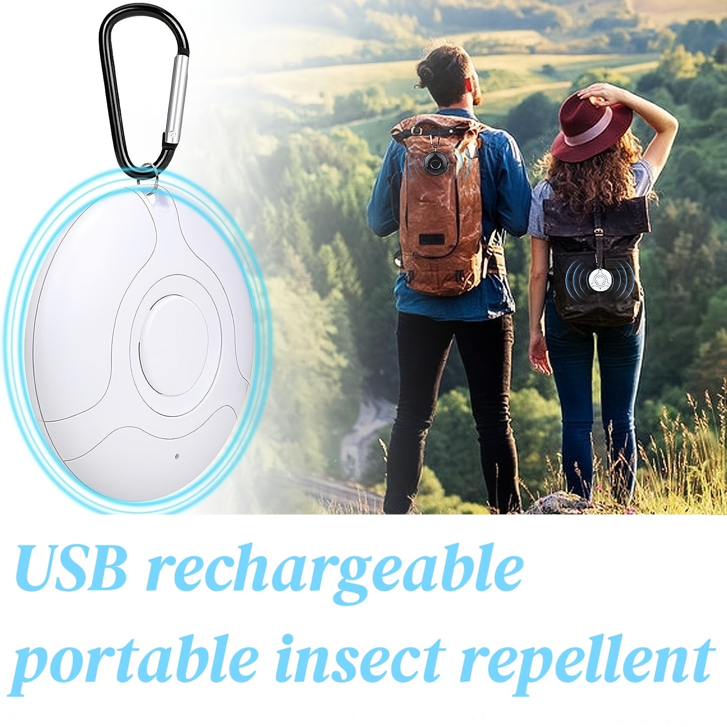 Portativ ultratovushli zararkunandalarga qarshi qurilma Oq USB qayta tiklanadigan hasharotlar va chivinlarni nazorat qilish