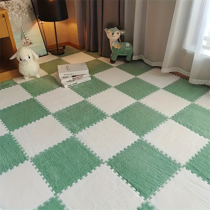 Interlocking Carpet Tiles for Nursery and Living Rooms 100% Polyester Soft Foam Pad