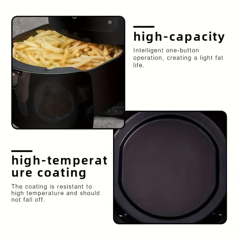 Katta 4.5L sig‘imli havo fritüri, tutunsiz, teginish bilan boshqariladigan, yog‘siz pishirish