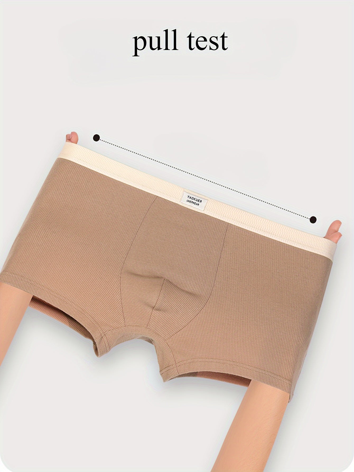 Men's Cotton Boxer Shorts 4 Pack Breathable Skin-Friendly Mid-Waist Solid