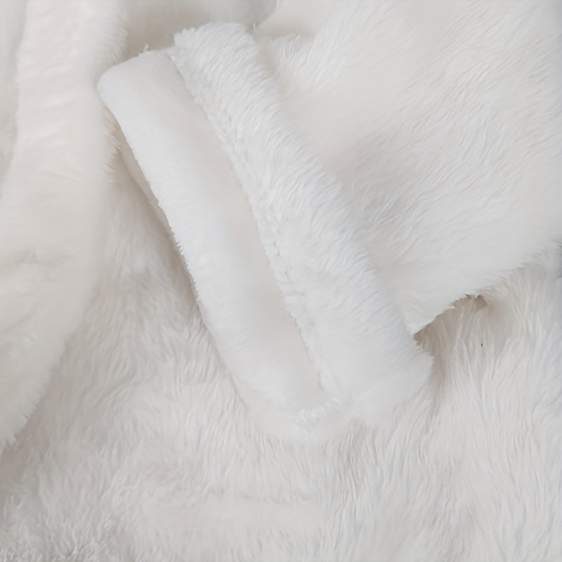 Baby Boy or Girl White Cotton Bathrobe with Matching Nightgown and Plush Towel for Newborn Photos