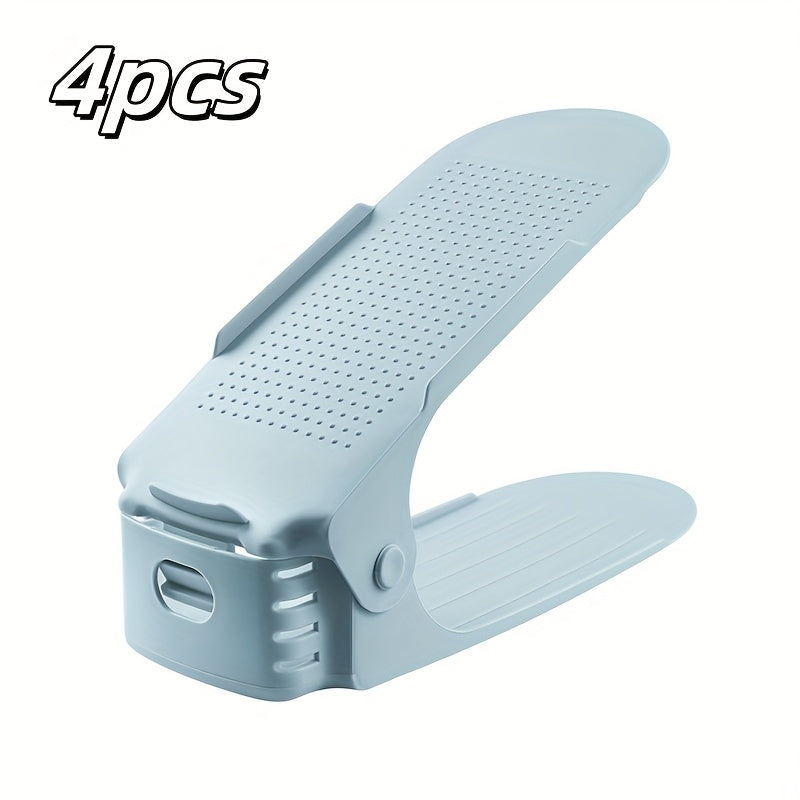 Комплект бытовой мебели для общежития, включающий 4 двухслойные полки для обуви, регулируемые и легко разбираемые и моющиеся коробки для обуви, шкаф для обуви и полку для хранения обуви на 12 и 16 предметов.