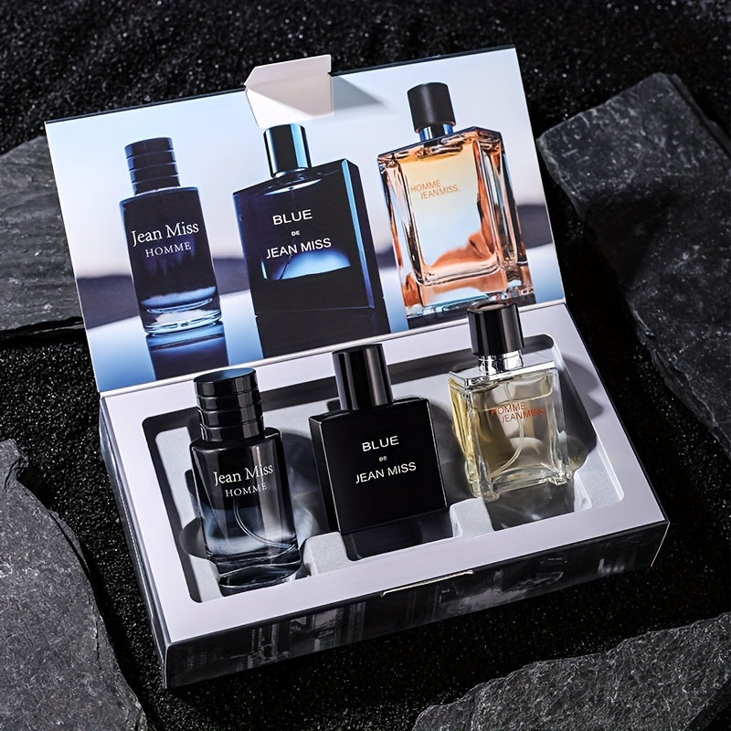 Men's Blue Eau De Toilette Set Woody Scent Long-Lasting Alcohol-Free 5-15%