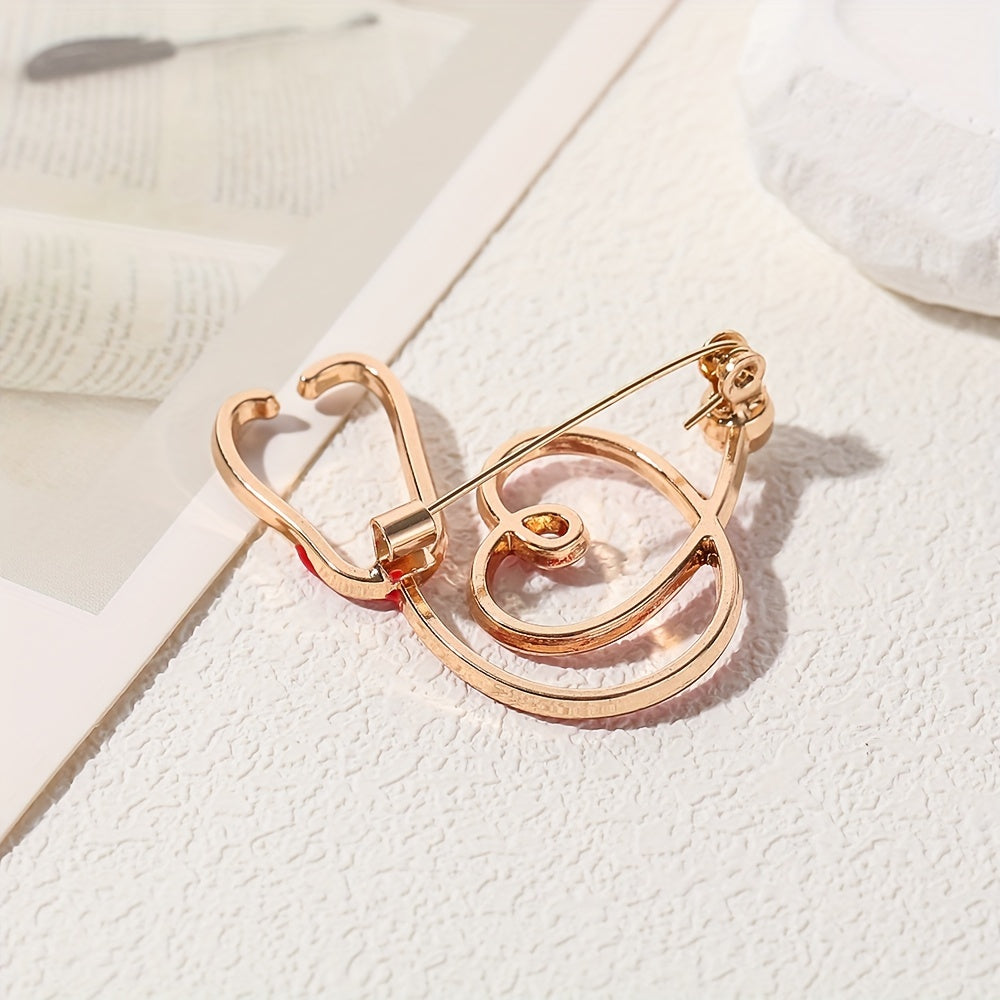 Zinapoyali, kundalik kiyim uchun yoki bayram sovg'asi sifatida mukammal bo'lgan modali stetoskop brosh pin.