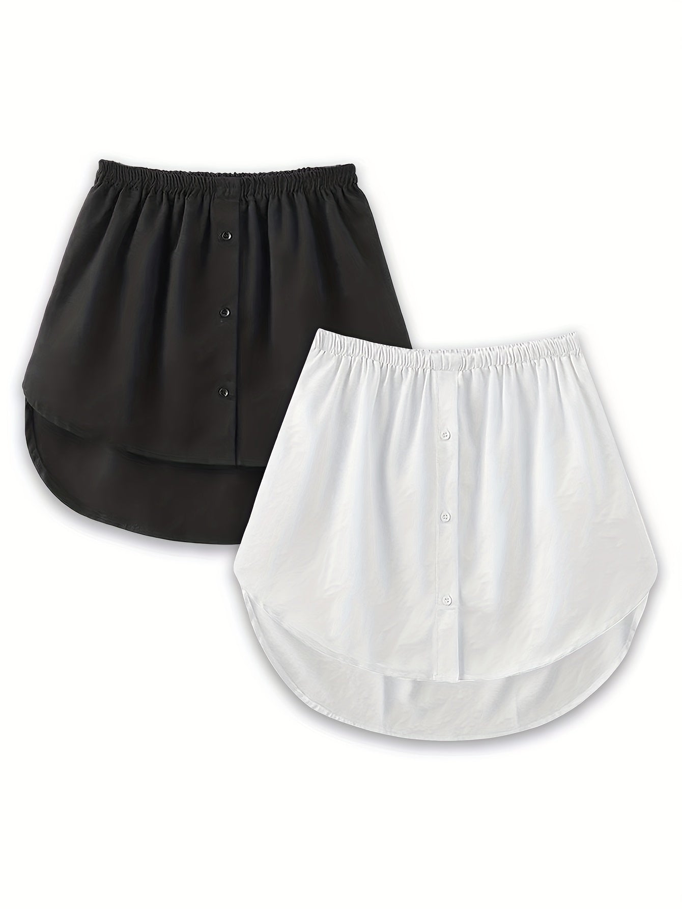 Women's Loose Waist Shirt Skirt With Front and Back Vertical Drop