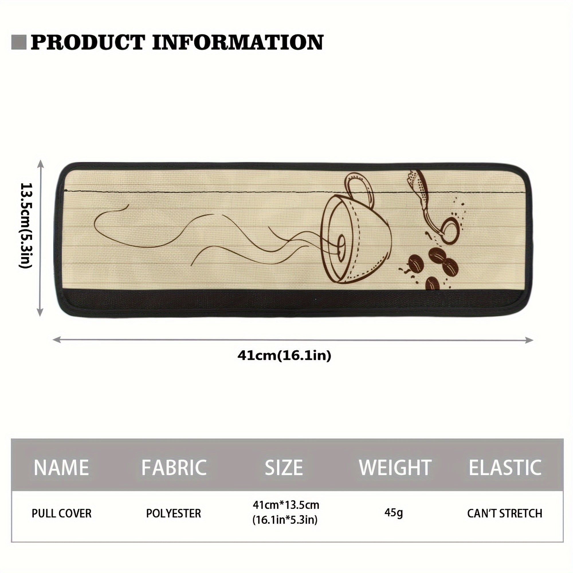 Refrigerator Handle Covers Set of 2 Linen Coffee Design Non-Slip Decorative Kitchen Appliance Grips