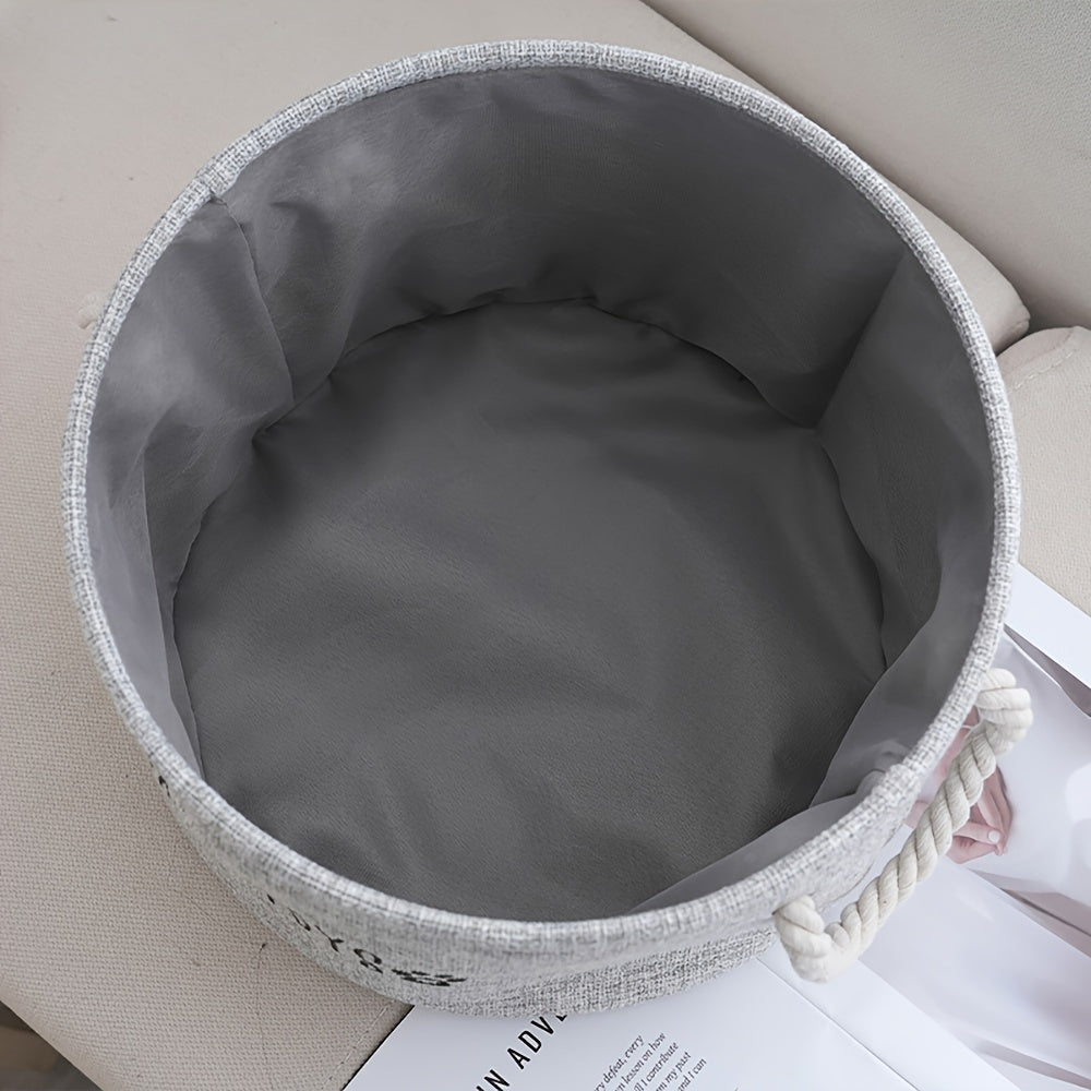 Большая круглая корзина-органайзер для хранения игрушек для собак из холста для аксессуаров питомца