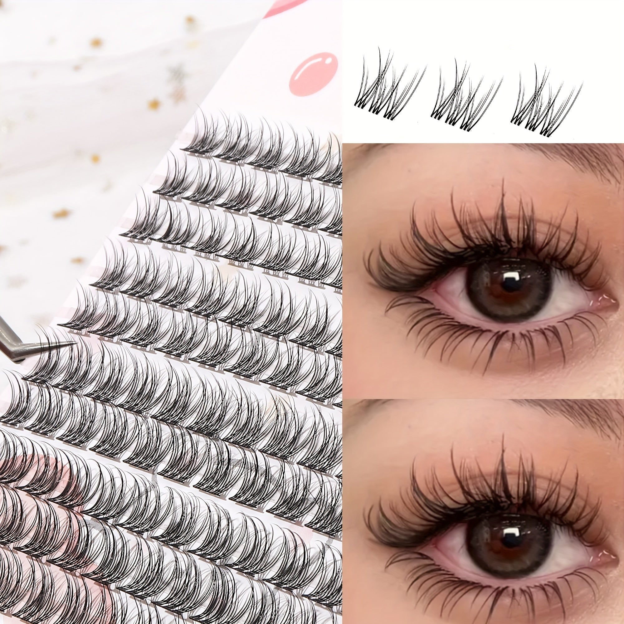 False Eyelashes Cartoon Style Natural Look C Curl 10-12mm Reusable Single Pair