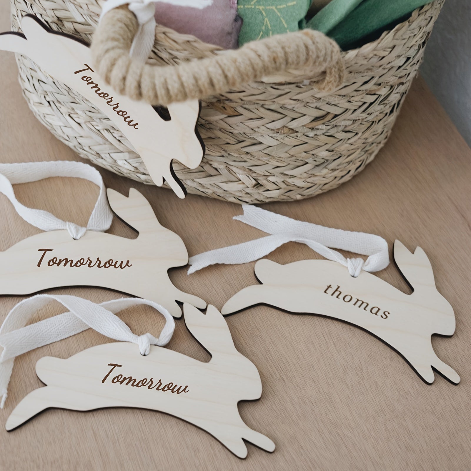 Wooden Easter Tags for Baby's First Easter, Baskets, School Functions, Custom Labels