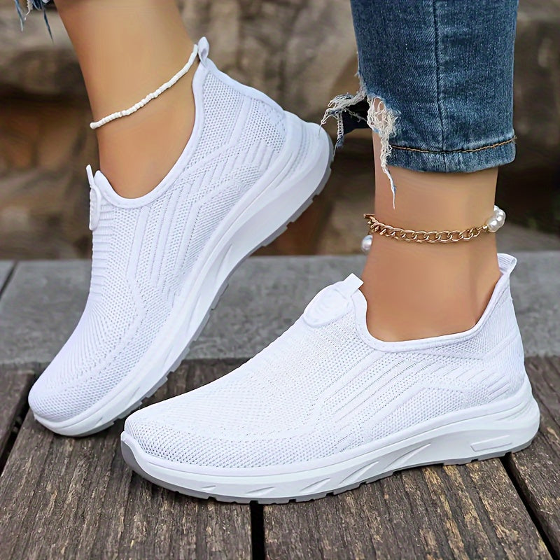 Ayollar uchun nafas oladigan slip-on sport poyabzali yengil, kundalik, dengiz bo'yoq, yozgi yurish uchun