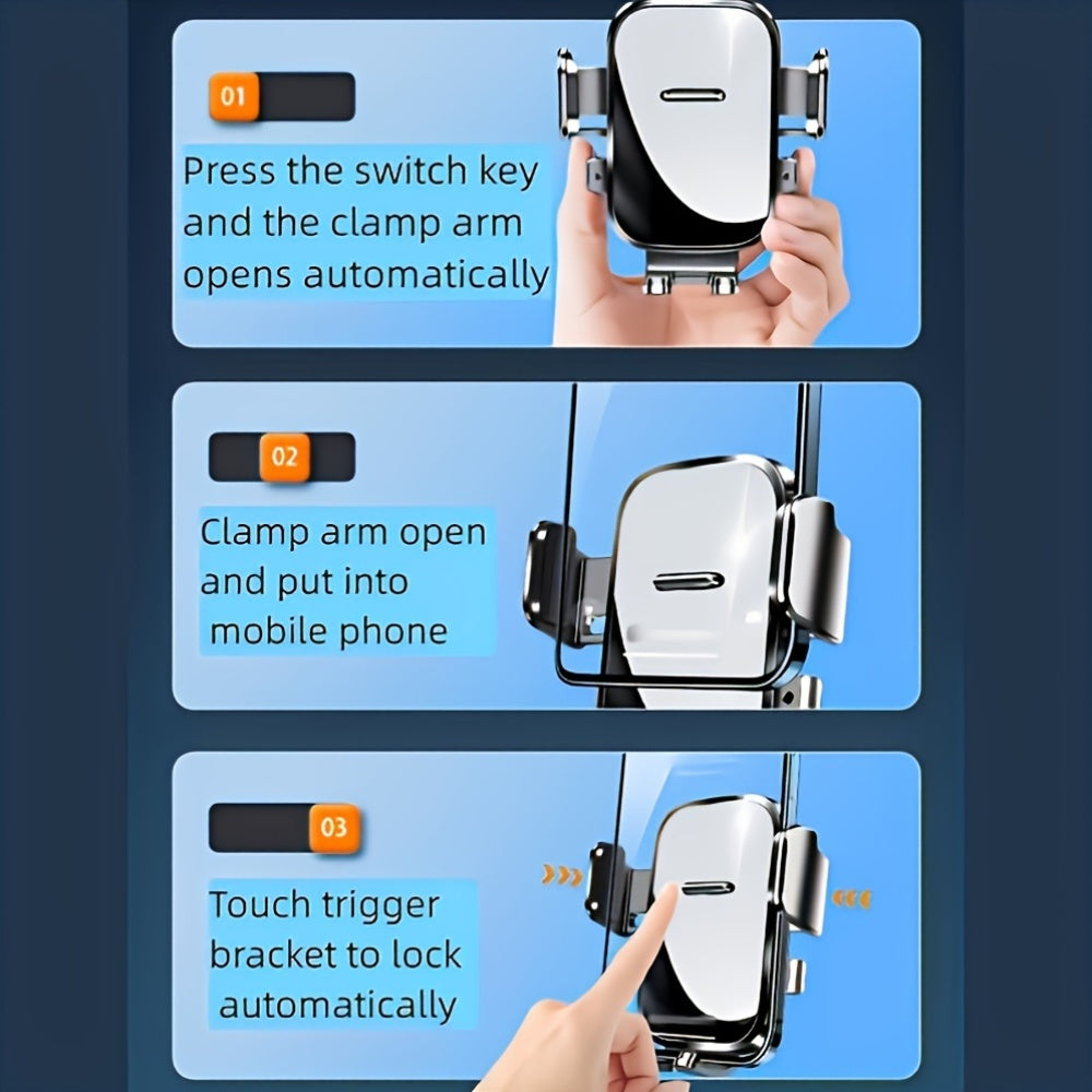 Universal Car Dashboard Mount for Smartphones, ABS Material, Waterproof, Adjustable