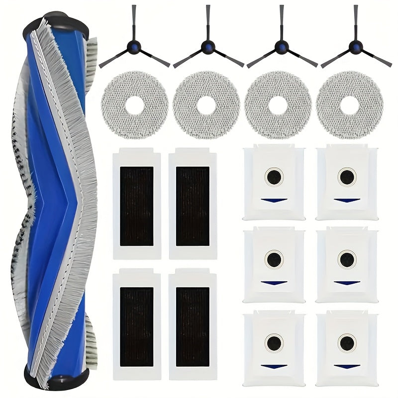 19-Donali Robot Chang'argich uchun aksessuarlar to'plami Ecovacs Deebot T30 Omni T30 Pro uchun Asosiy cho'tka HEPA filtrlari artib tozalash uchun yon cho'tkalar chang qoplari bilan