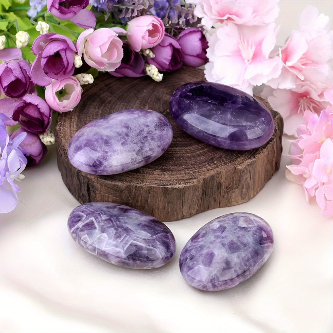 Amethyst Faux Gemstone Set for Energy Balancing Meditation and Jewelry Crafting 1 or 2 Pieces