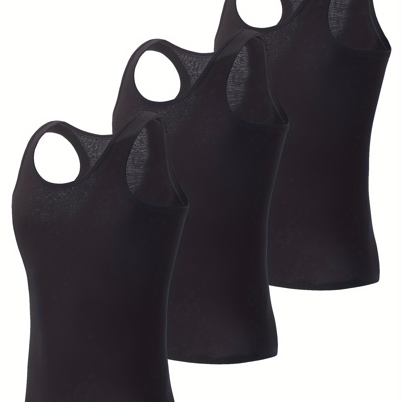 Men's Cotton Tank Tops Set 3 Sleeveless Slim Fit Breathable Casual Gym All-Season