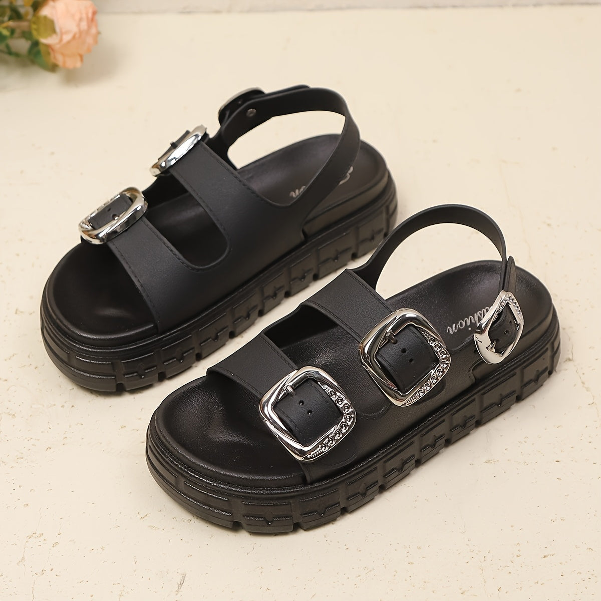 Women's Summer Bohemian Style Double-Buckle Sandals Comfortable Versatile