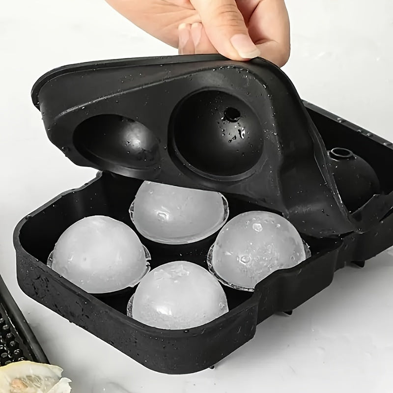 Silicone Ice Cube Tray 6 Large Round Cavities for Whiskey and Cocktails