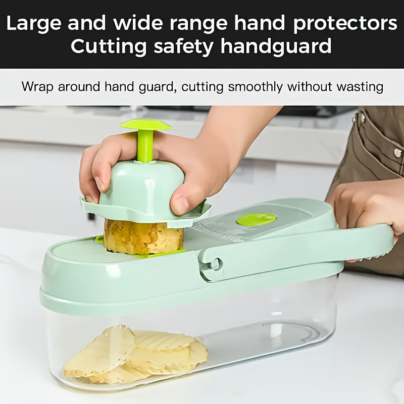 Vegetable Chopper Set with Interchangeable Blades, Fruit Slicer, Food Grinder